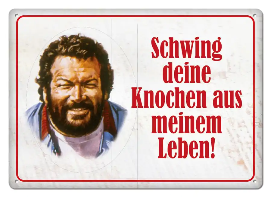 Bud Spencer Blechschild Schwing deine Knochen 10 x 15 cm Produktfoto