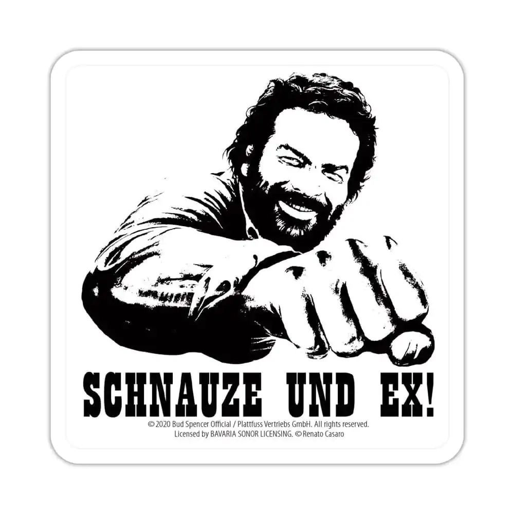 Bud Spencer Tin Untersetzer Schnauze und Ex 10 x 10 cm Produktfoto