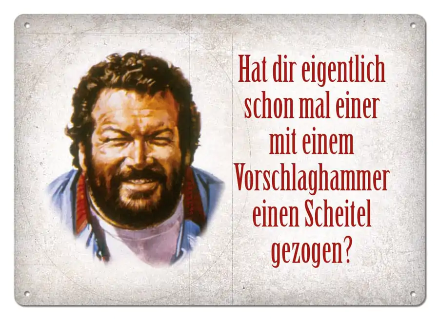 Bud Spencer Blechschild Vorschlaghammer 10 x 15 cm Produktfoto