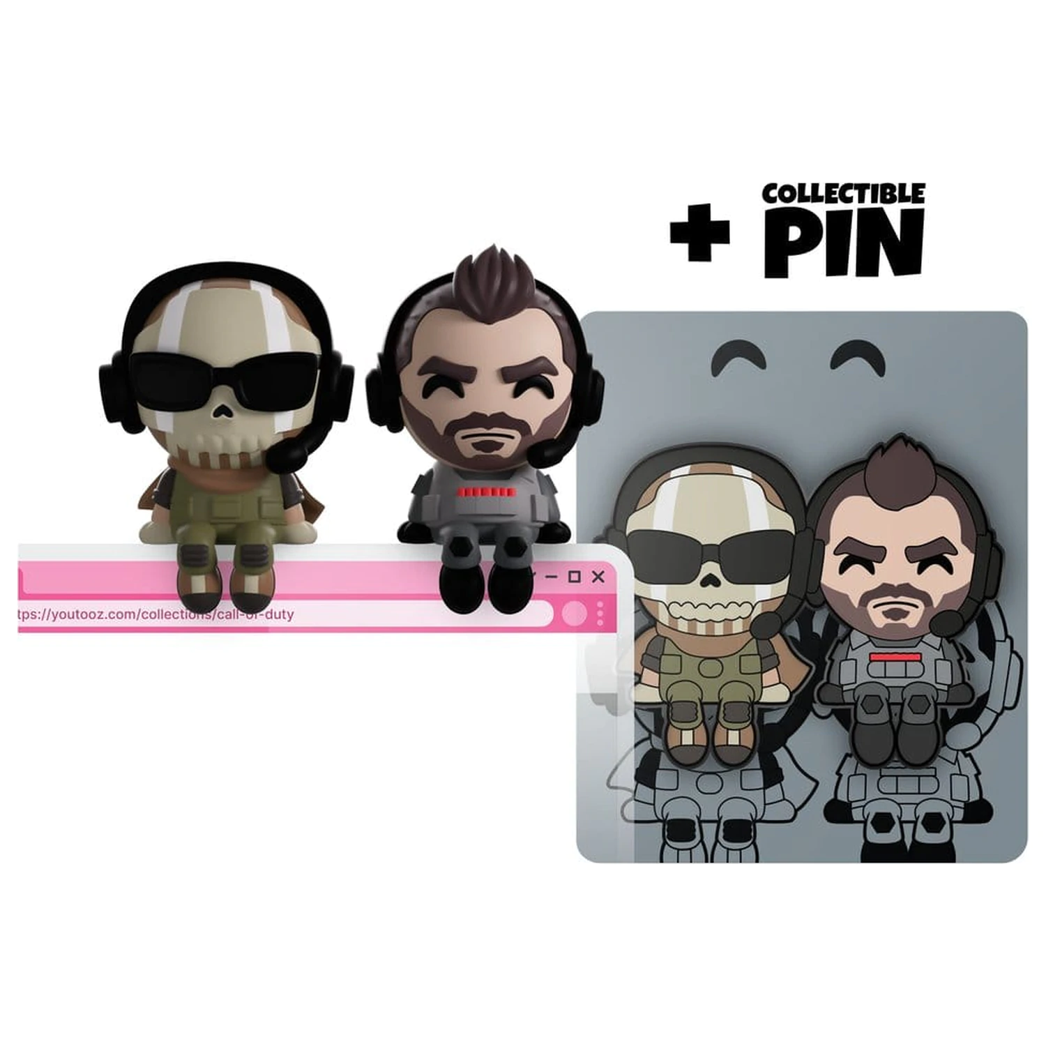 Call of Duty Vinyl Figuren Ghost & Soap Monitor Buddiez 7 cm Produktfoto
