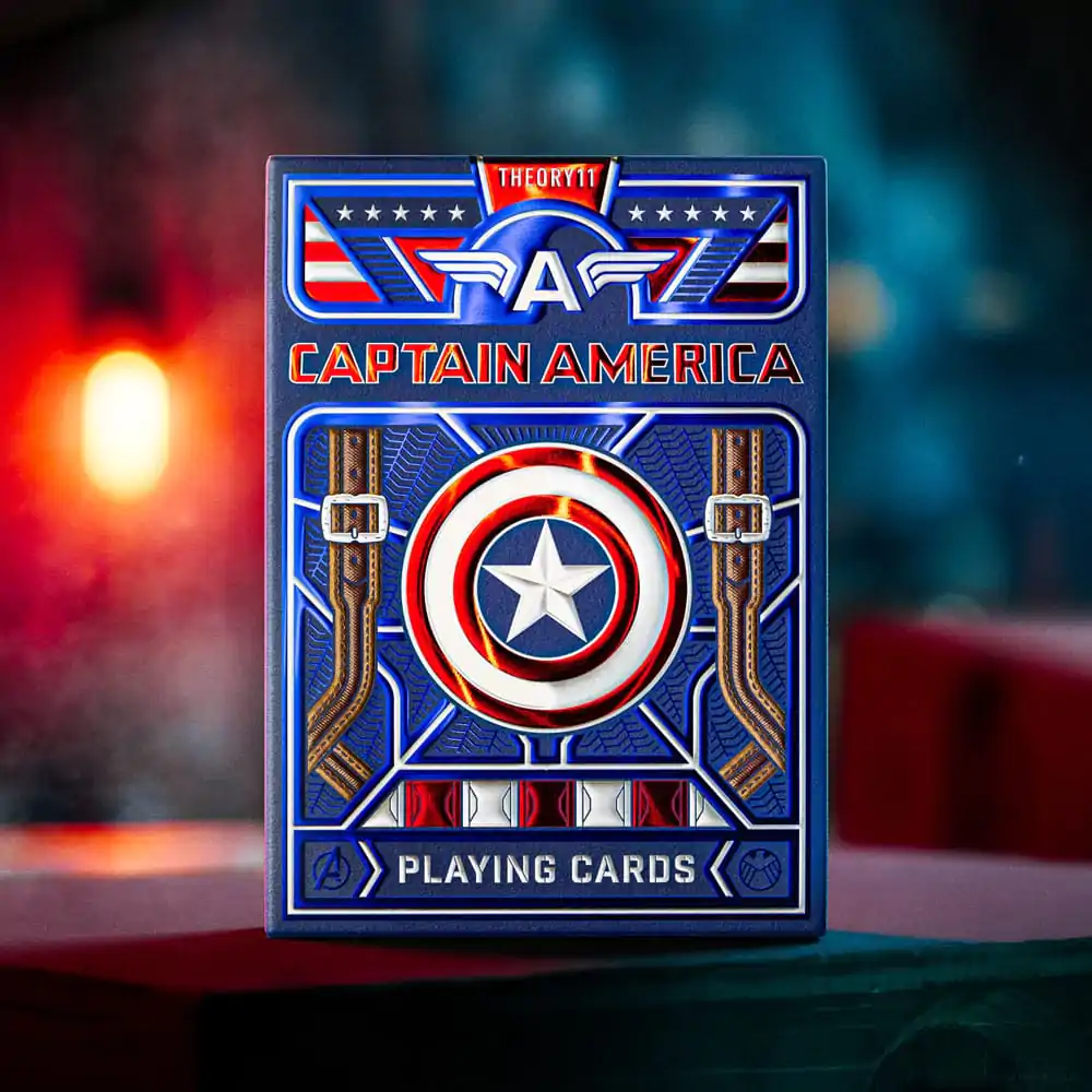 Captain America Spielkarten patriotisches Design Produktfoto