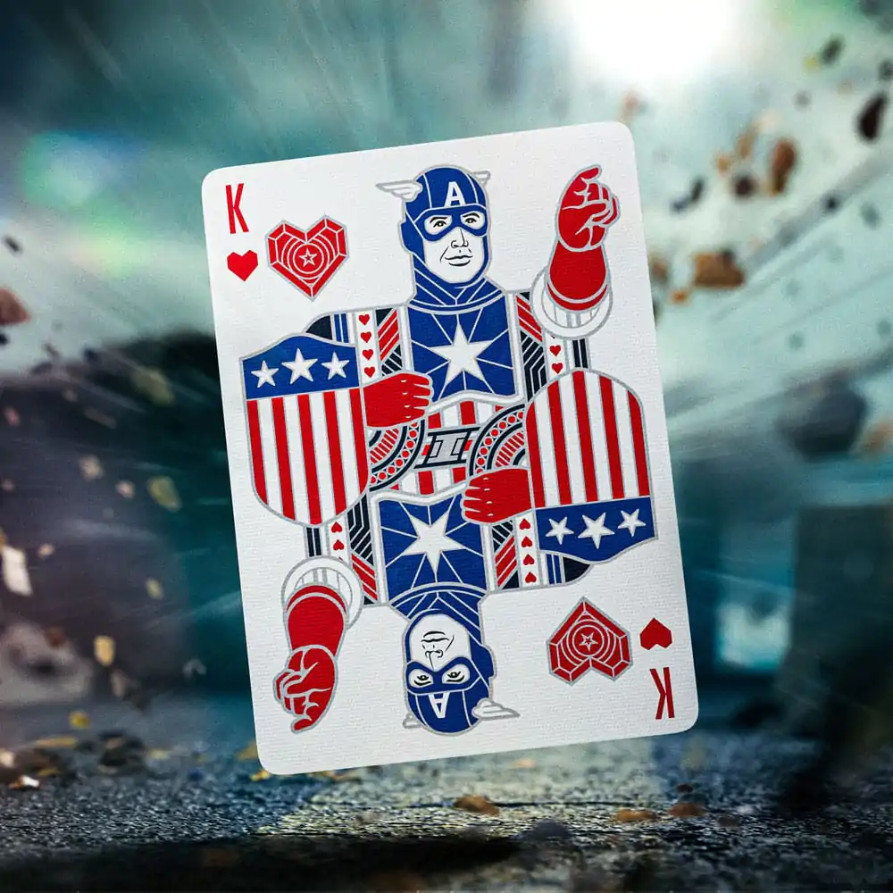 Captain America Spielkarten patriotisches Design Produktfoto