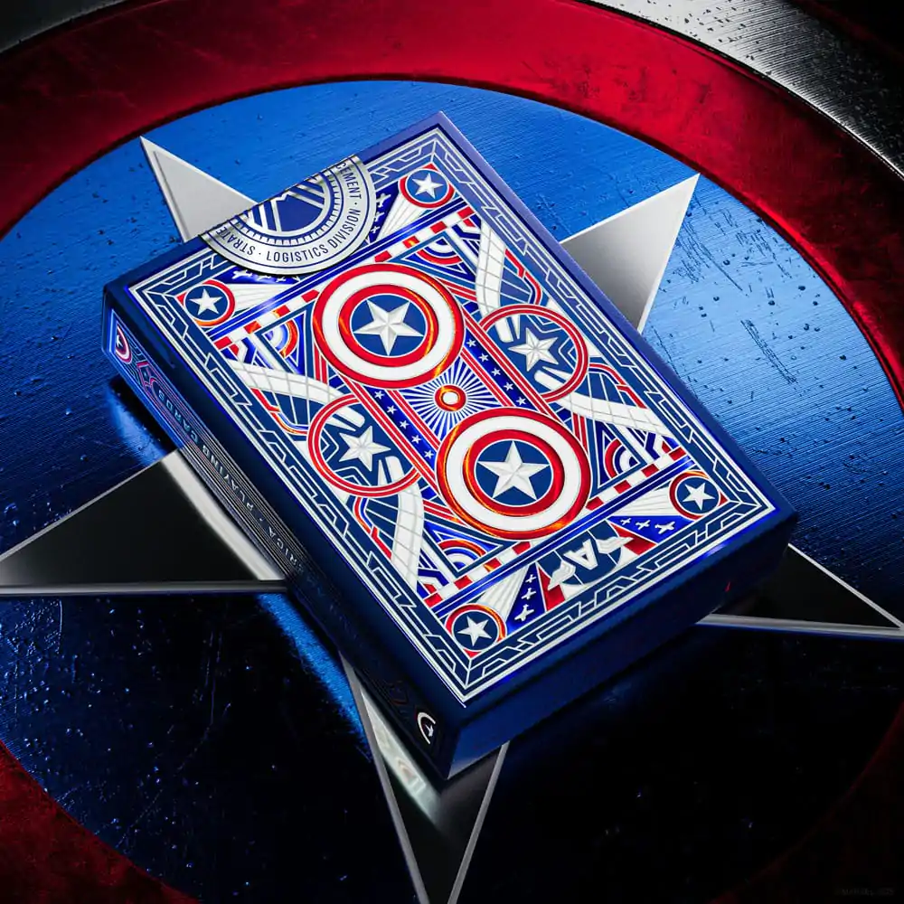 Captain America Spielkarten patriotisches Design Produktfoto
