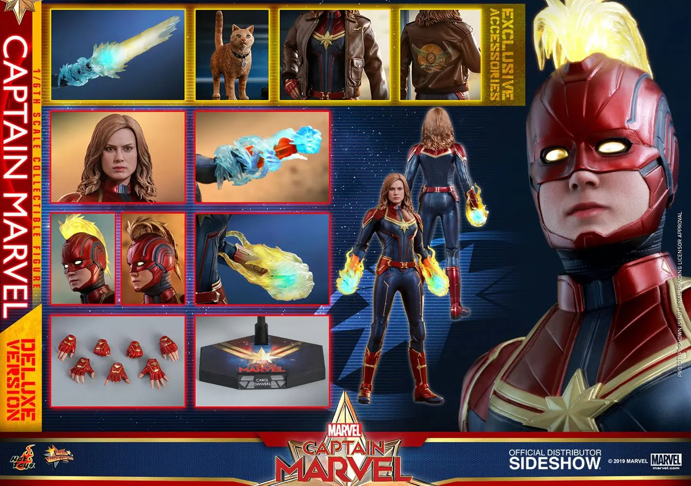 Captain Marvel Movie Masterpiece Actionfigur 1/6 Captain Marvel Deluxe Ver. 29 cm Produktfoto