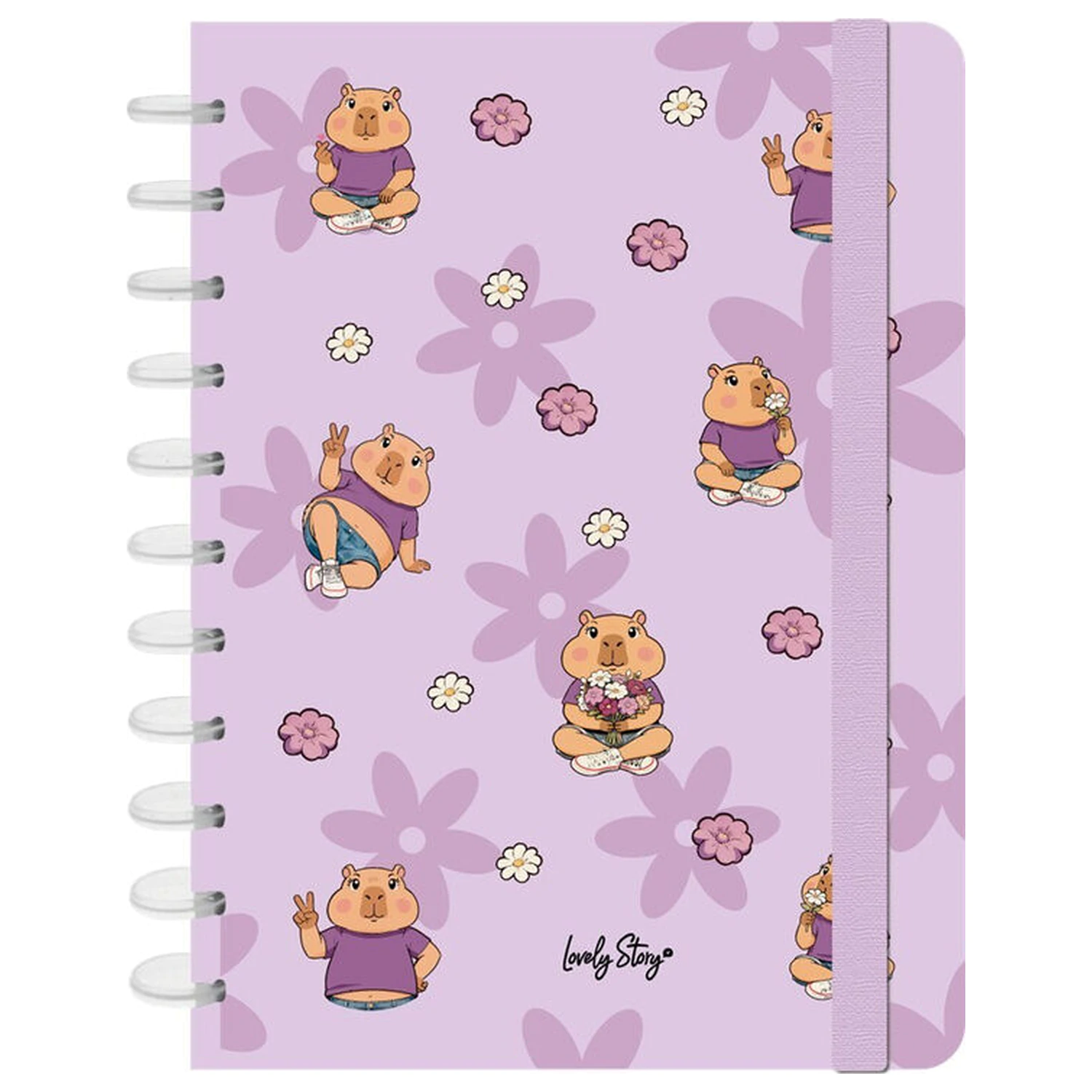 Capybara Flower A4 Notizbuch Produktfoto
