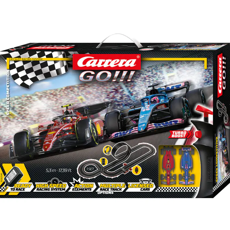 Carrera GO!!! Speed Competition F1 Ferrari Sainz + F1 Alpine Alonso elektrische Rennstrecke Produktfoto