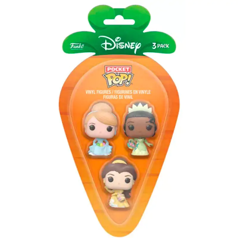 Carrot Pocket POP 3-er Pack Figuren Disney Princess Cinderella Tiana Bella termékfotó