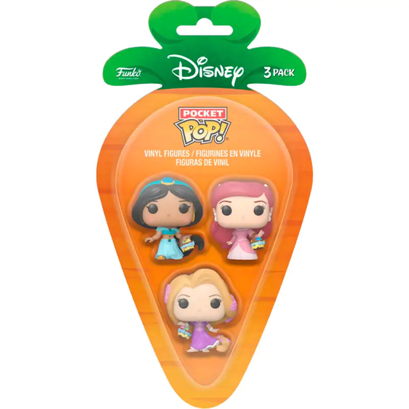 Carrot Pocket POP 3-er Pack Figuren Disney Princess Rapunzel Ariel Jasmin termékfotó