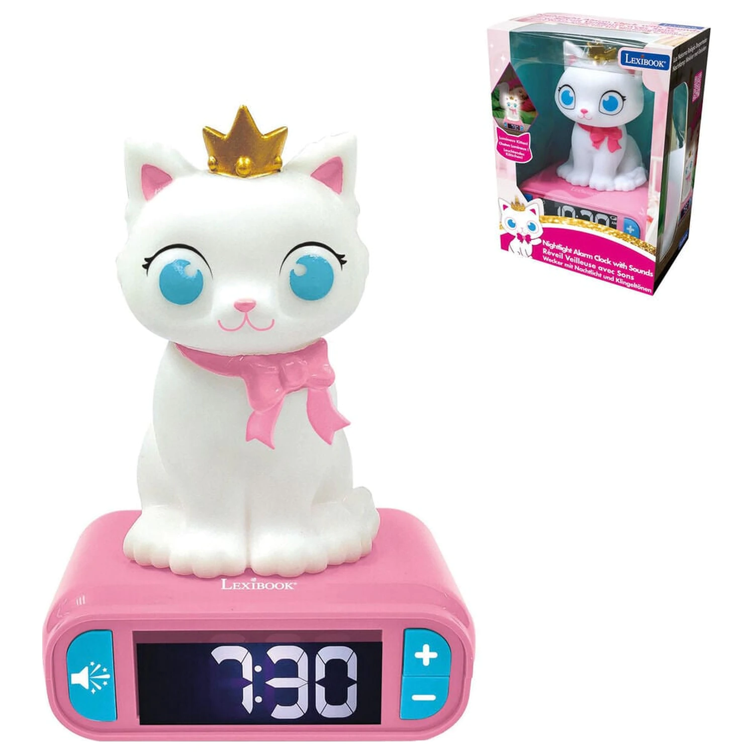 Cat 3D Nachtlicht-Wecker Produktfoto