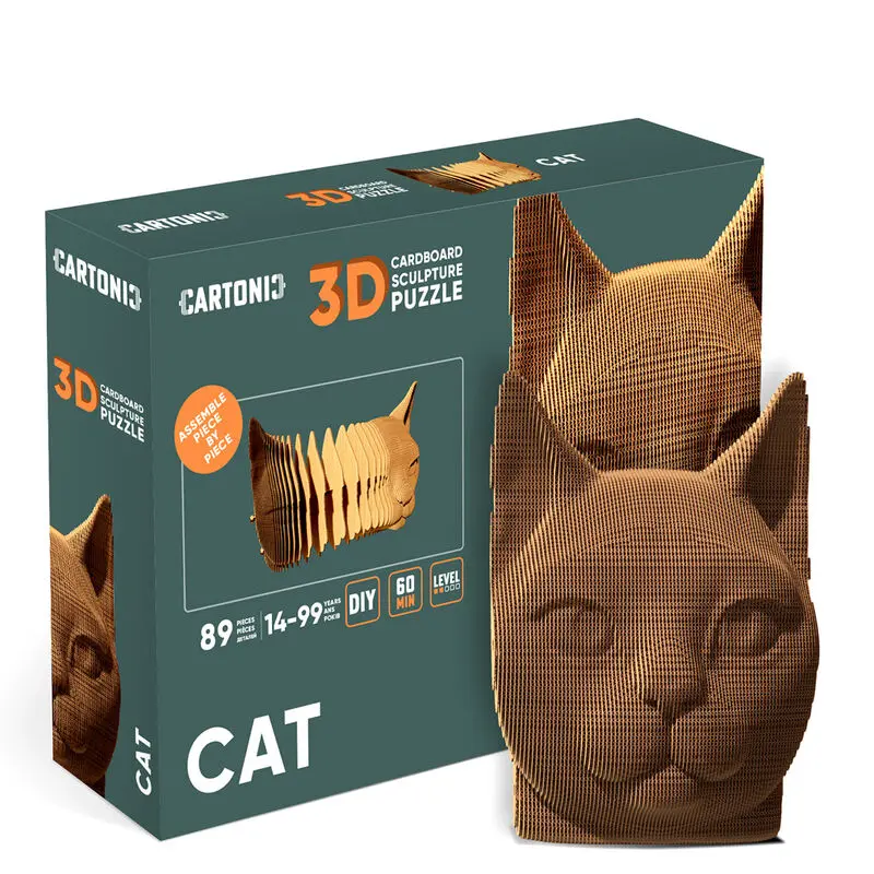 Katze Kartonisches 3D-Puzzle 89 Teile Produktfoto