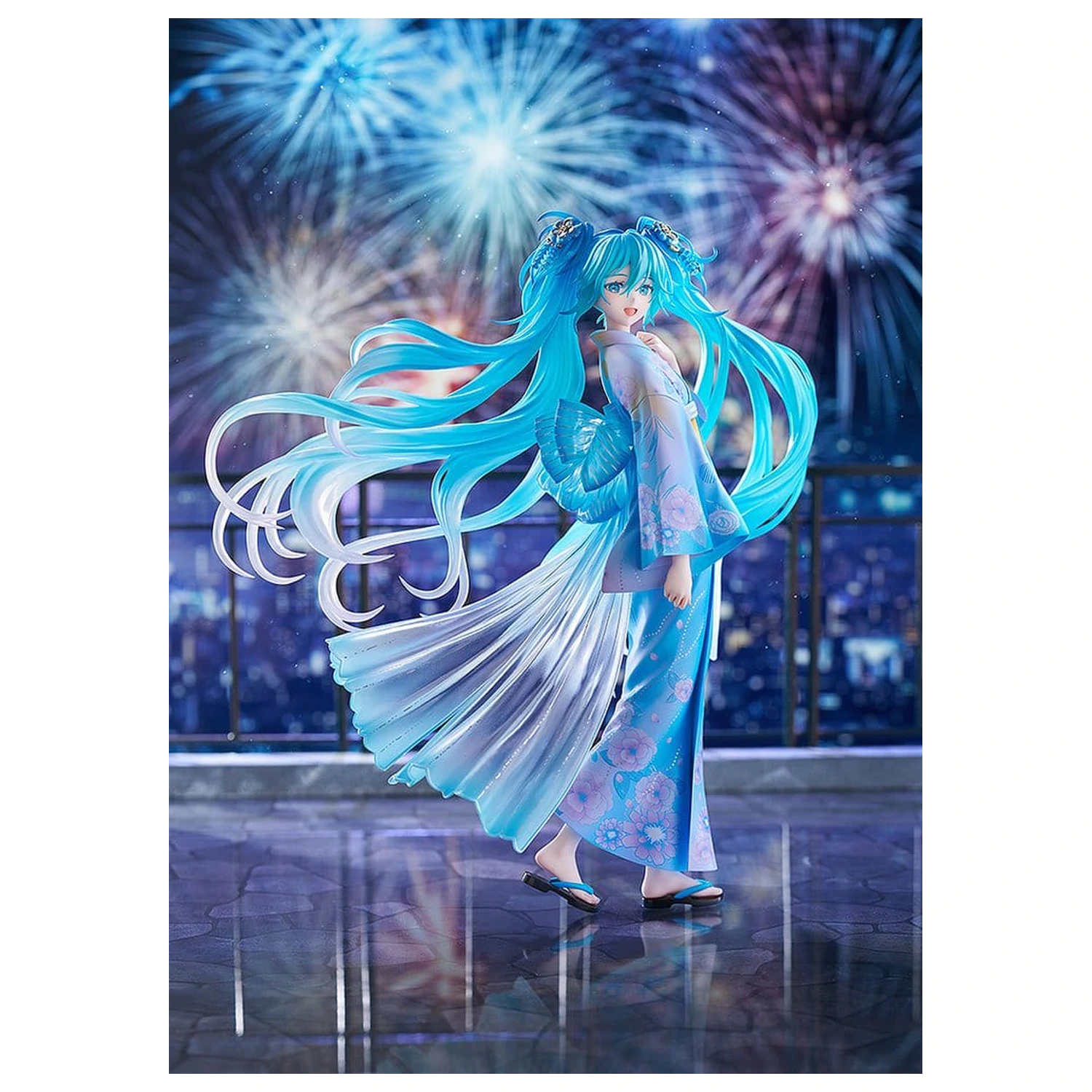 Character Vocal Series 01: Hatsune Miku PVC Figur 1/7 Music & Fire Works Ver. 23 cm Produktfoto