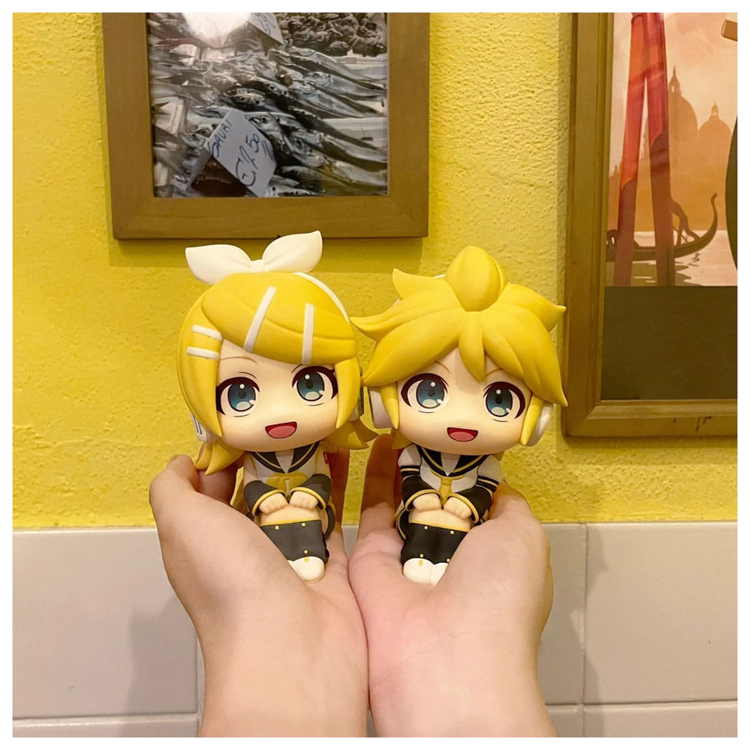Character Vocal Series: Rin/Len Look Up PVC Statue Hatsune Rin & Len Set (mit Geschenk) 11 cm Produktfoto