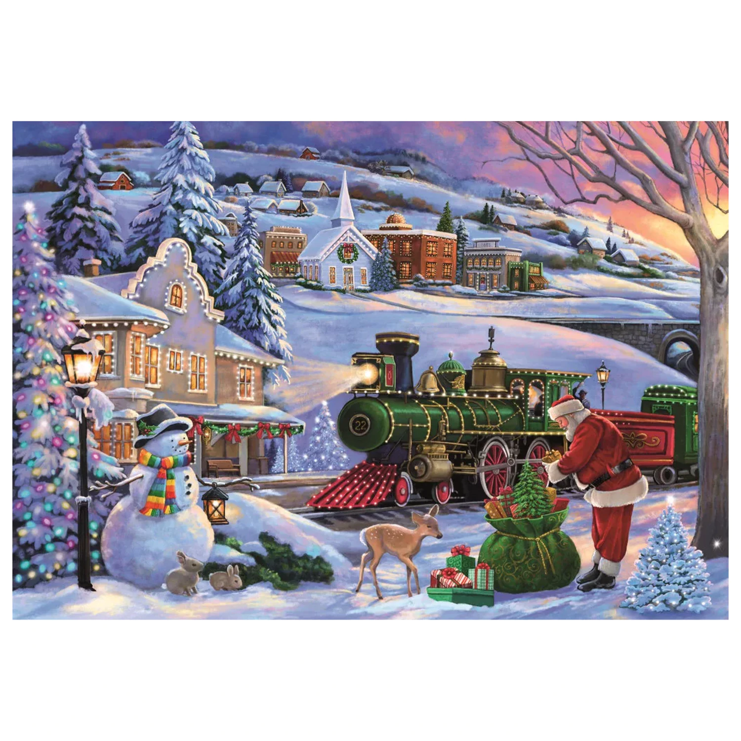Christmas Train 500-teiliges Kompakt-Puzzle Produktfoto