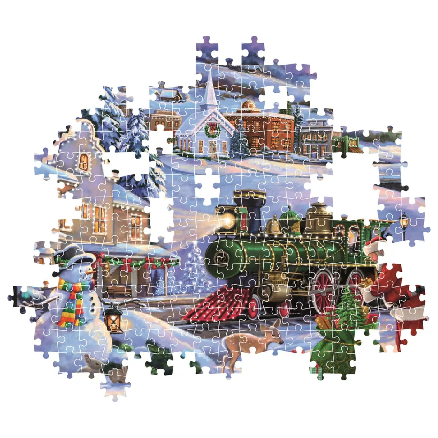 Christmas Train 500-teiliges Kompakt-Puzzle Produktfoto