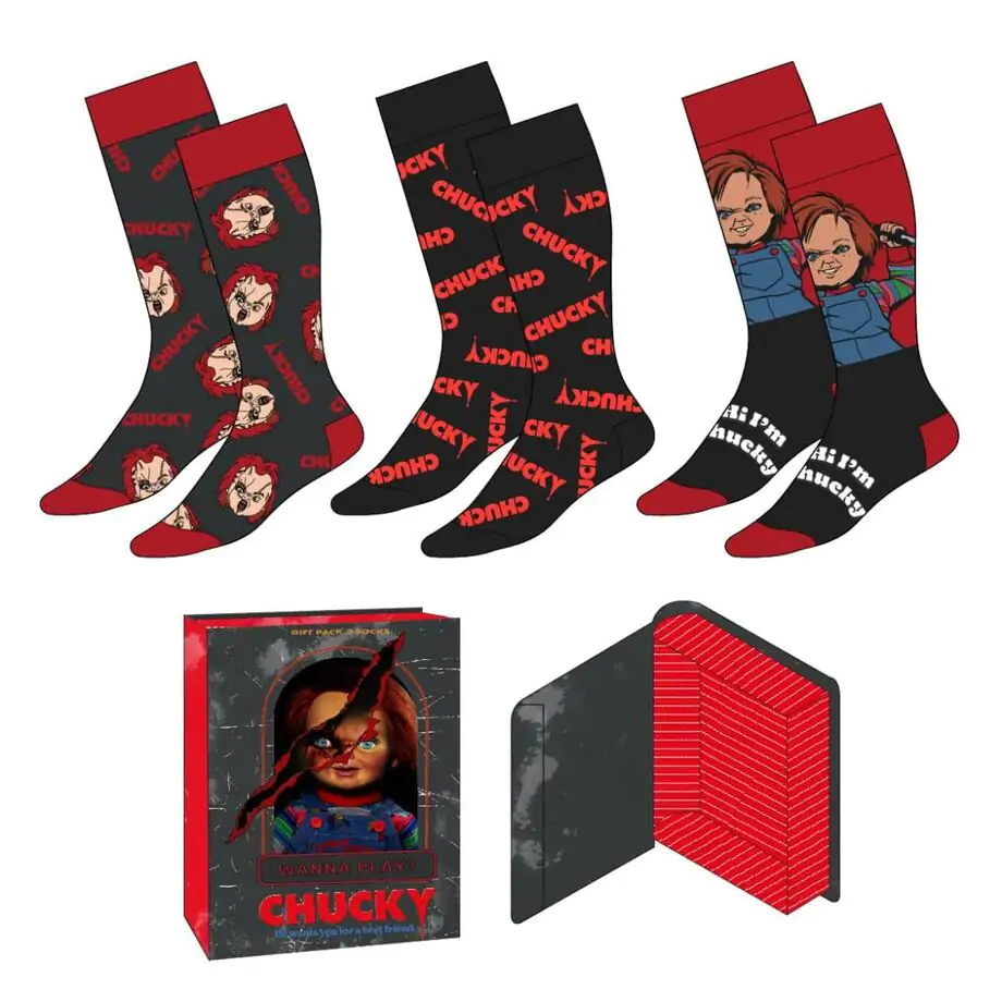 Chucky 3er Pack erwachsen Socken Produktfoto