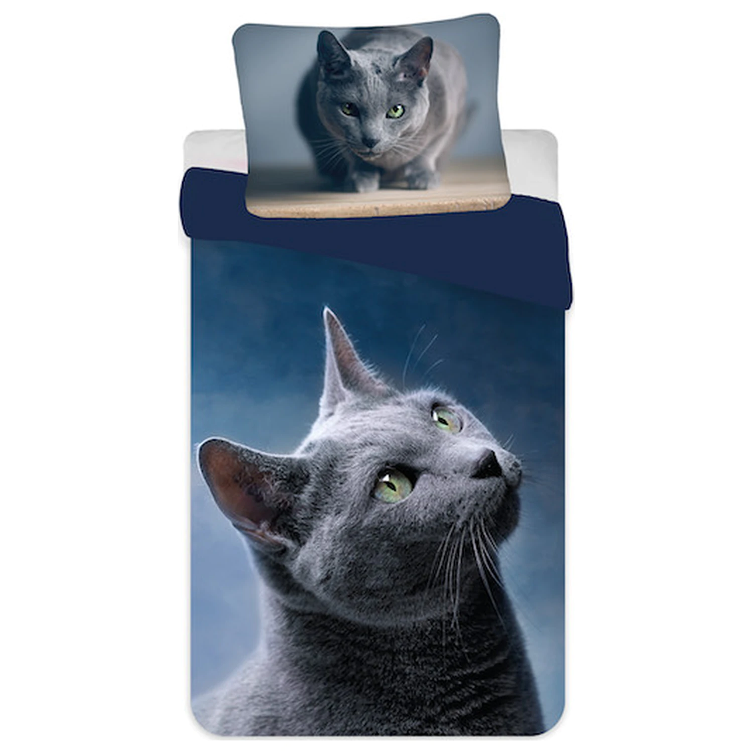 Cat Dunkler Mikrofaser Bettbezug Produktfoto