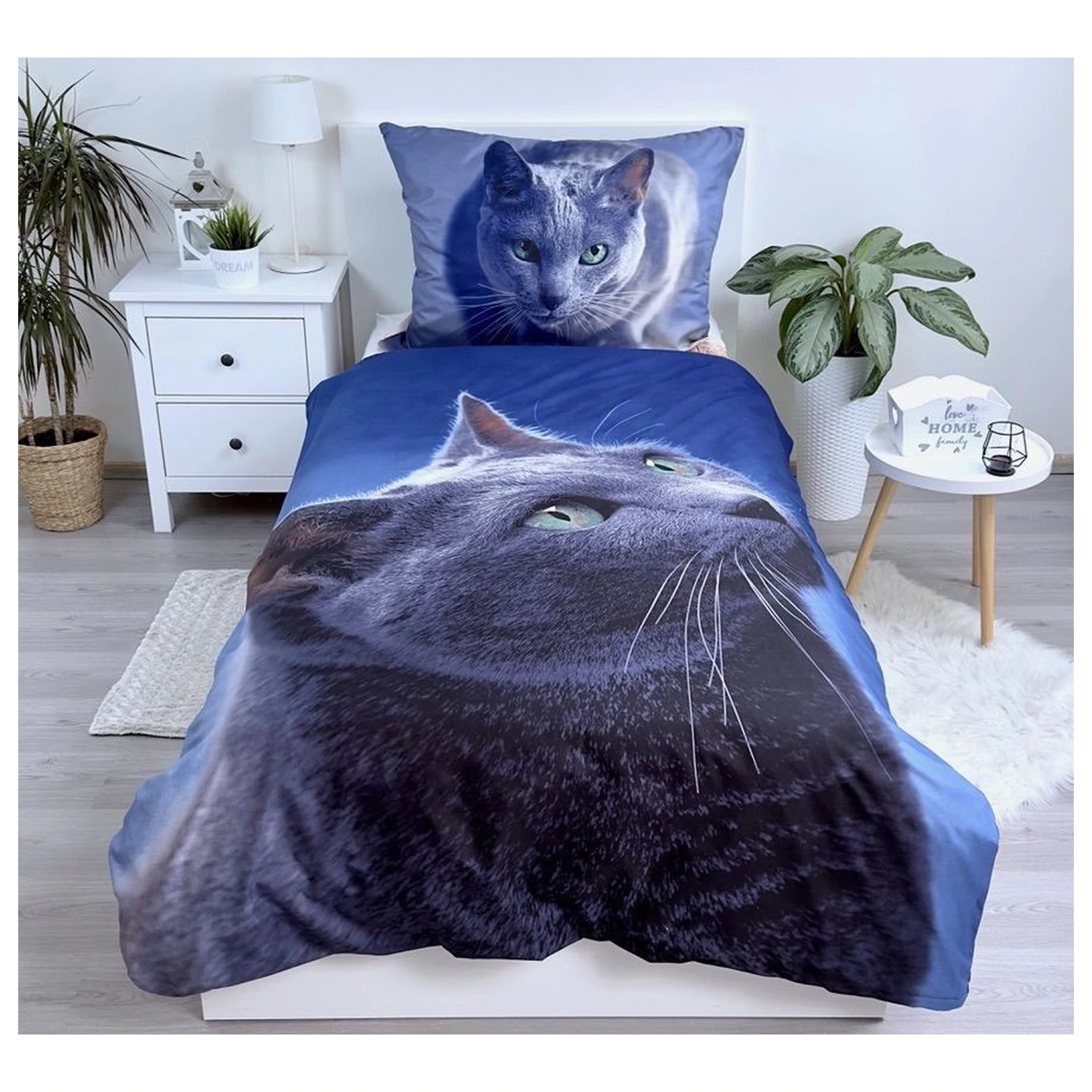 Cat Dunkler Mikrofaser Bettbezug Produktfoto