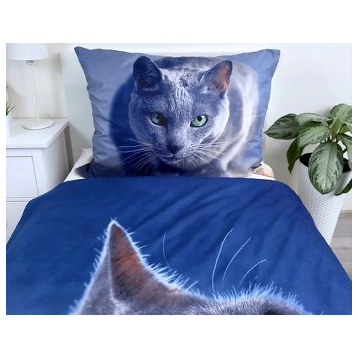 Cat Dunkler Mikrofaser Bettbezug Produktfoto