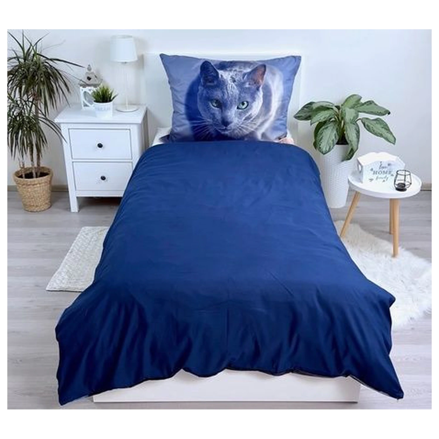 Cat Dunkler Mikrofaser Bettbezug Produktfoto