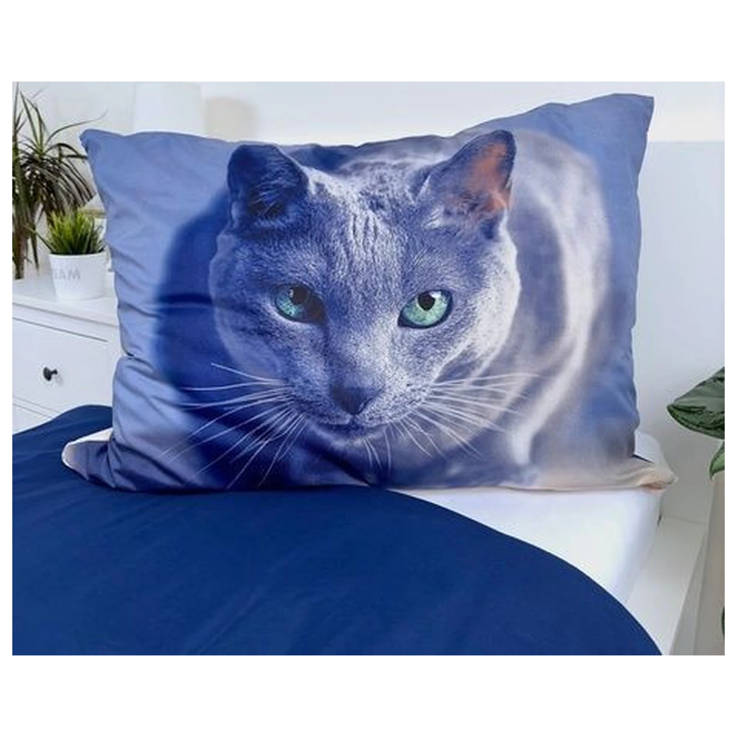 Cat Dunkler Mikrofaser Bettbezug Produktfoto