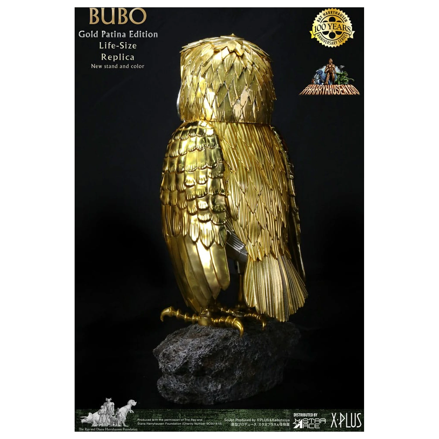 Clash of the Titans Statue Ray Harryhausens Bubo Gold Patina Edition Deluxe Version 34 cm Produktfoto