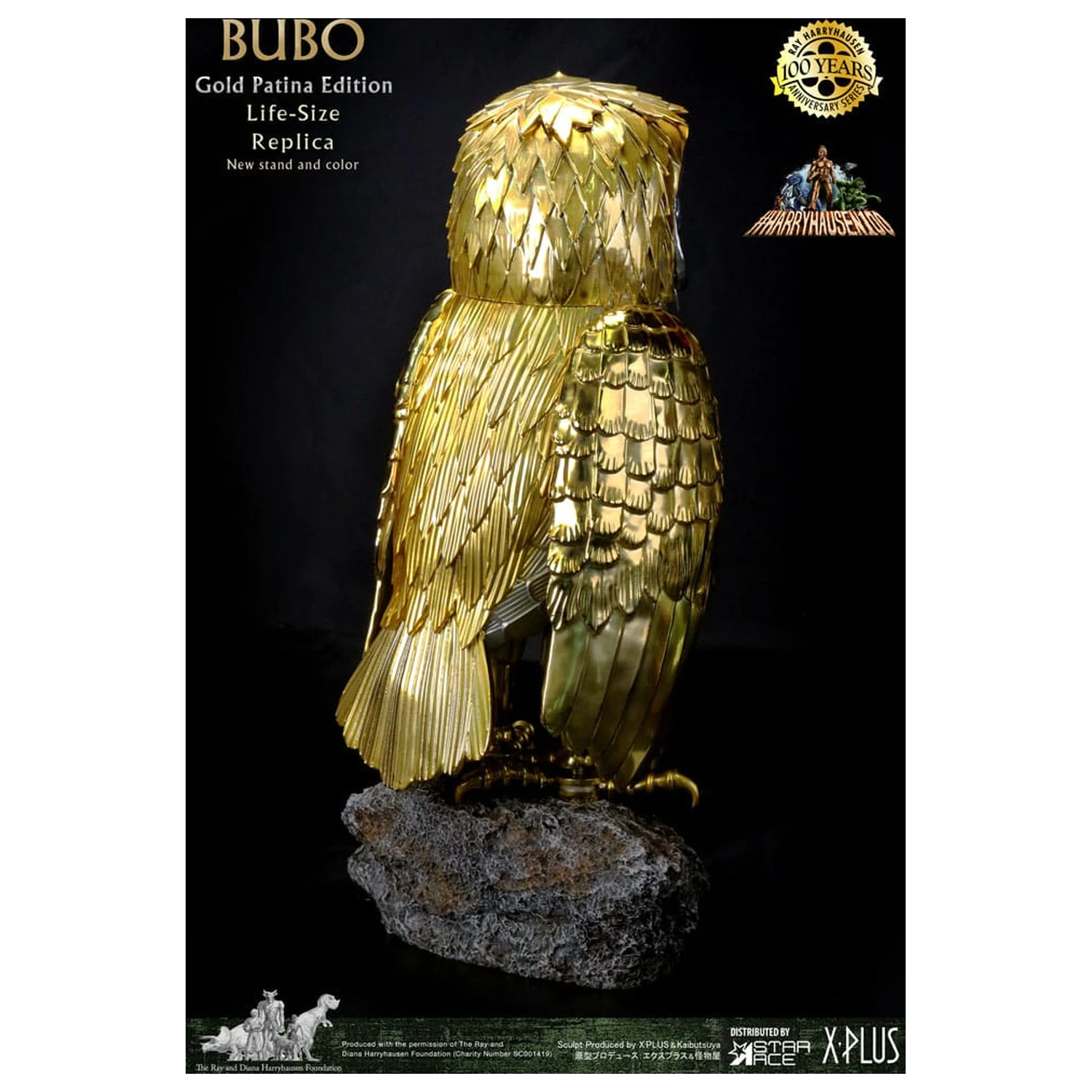 Clash of the Titans Statue Ray Harryhausens Bubo Gold Patina Edition Deluxe Version 34 cm Produktfoto
