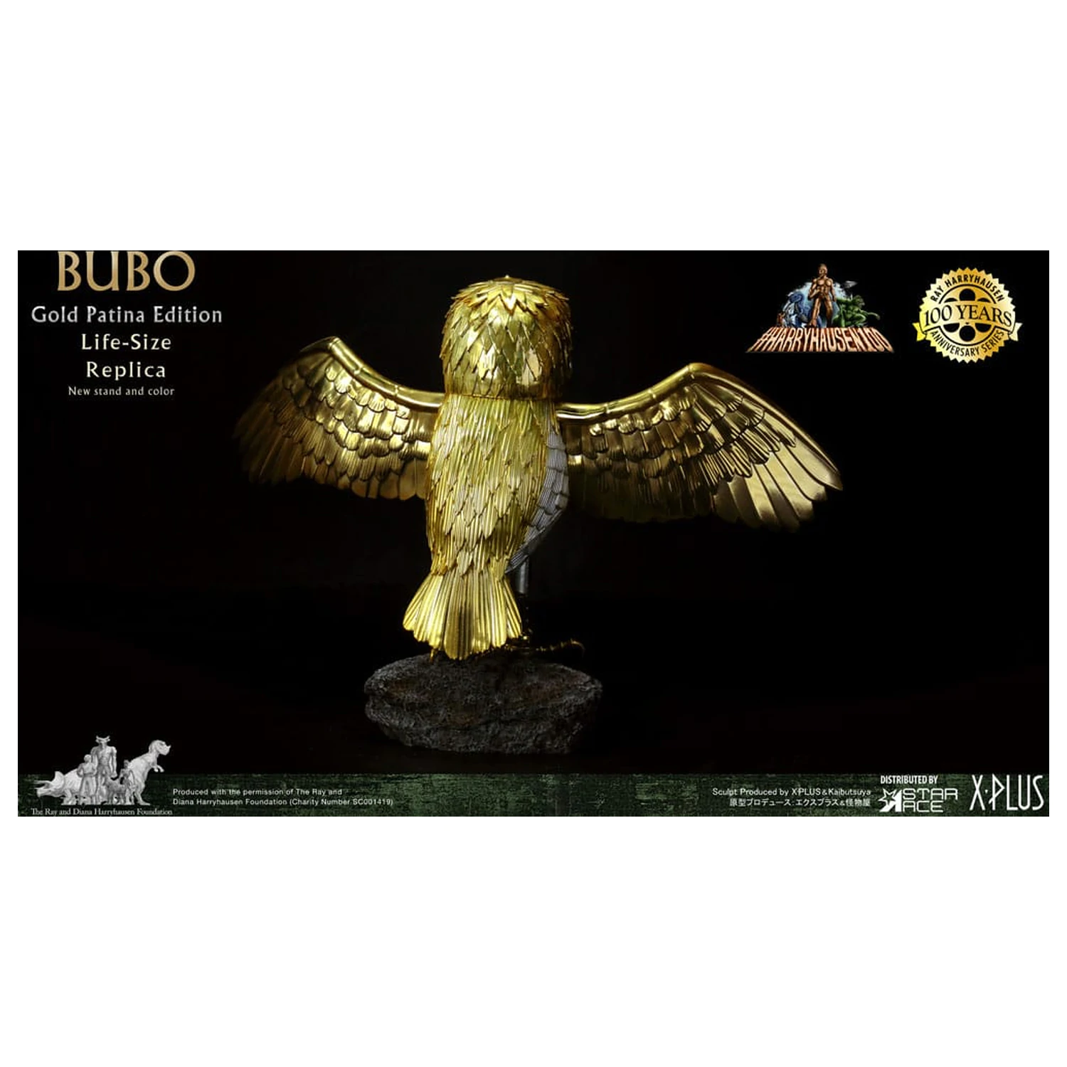 Clash of the Titans Statue Ray Harryhausens Bubo Gold Patina Edition Deluxe Version 34 cm Produktfoto