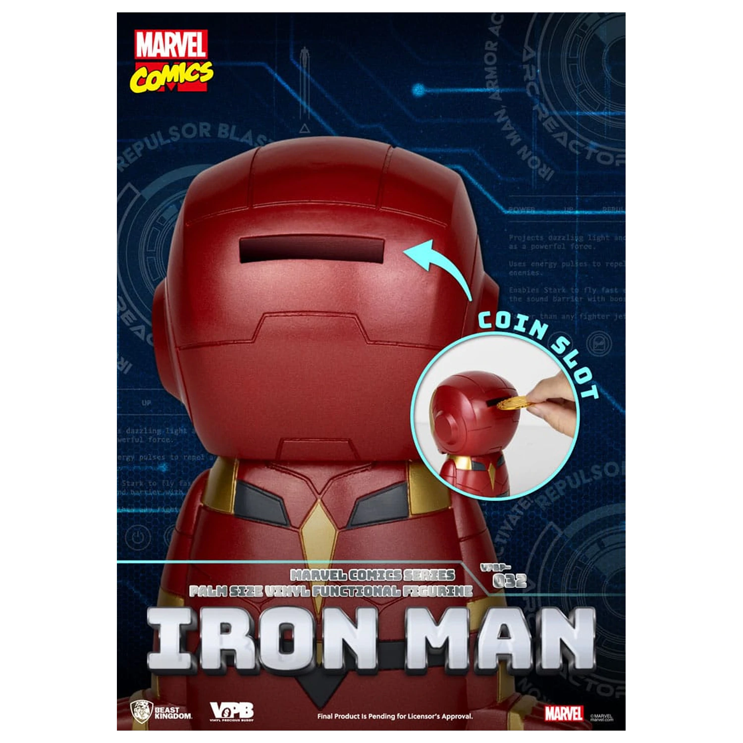 Classic Marvel Comics Spardose aus Vinyl Iron-man 12 cm Produktfoto