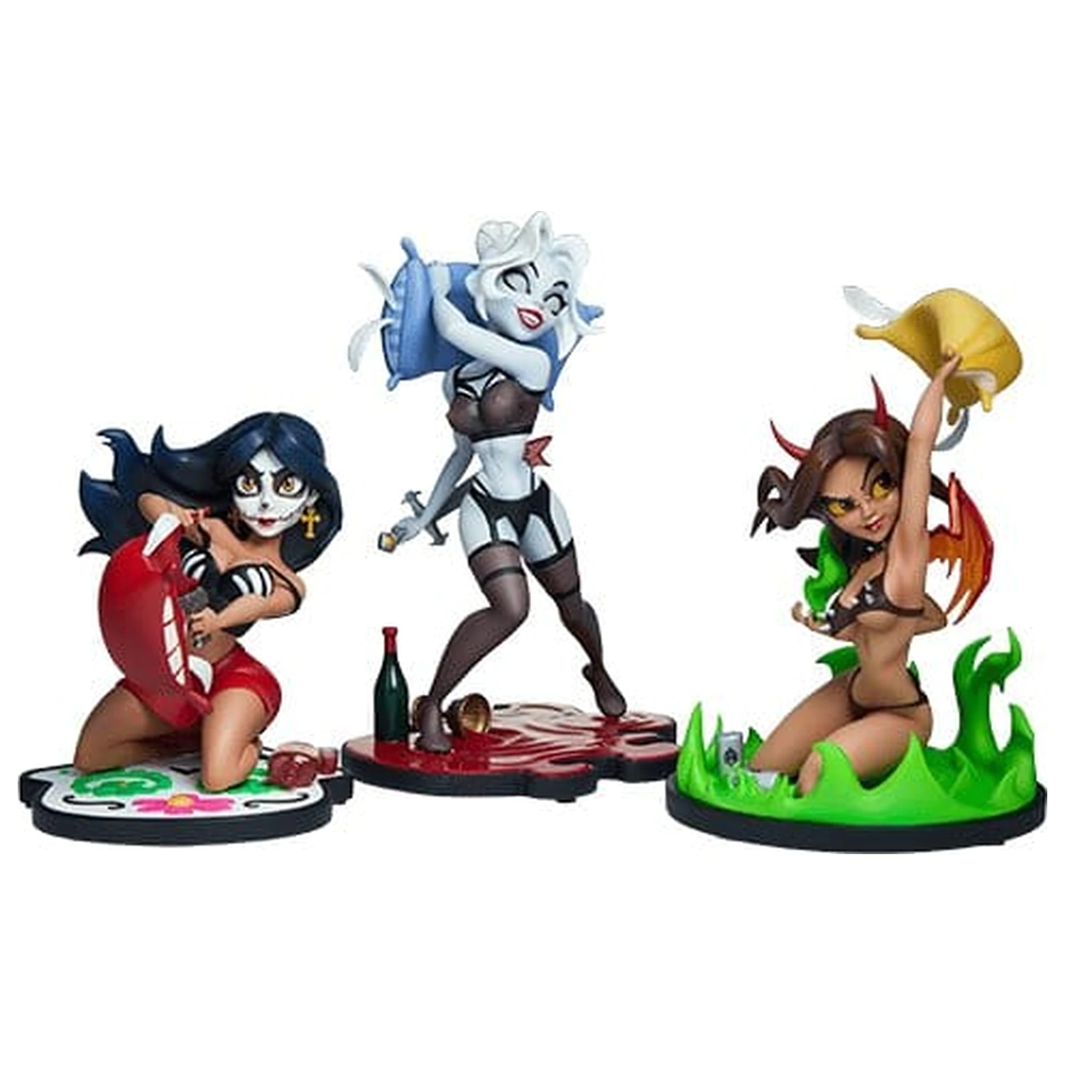 Coffin Comics Designer Statuen Set Sleepover In Hell Produktfoto
