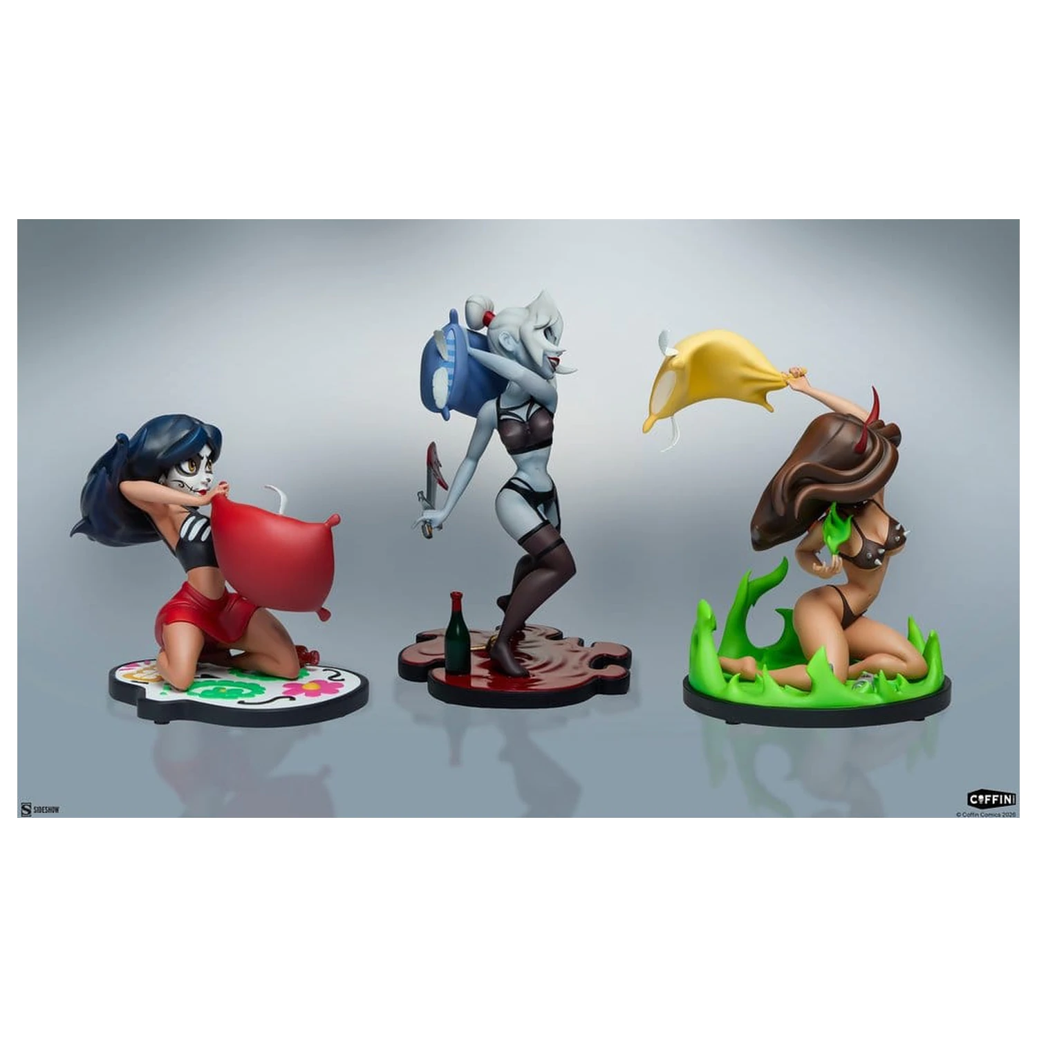 Coffin Comics Designer Statuen Set Sleepover In Hell Produktfoto