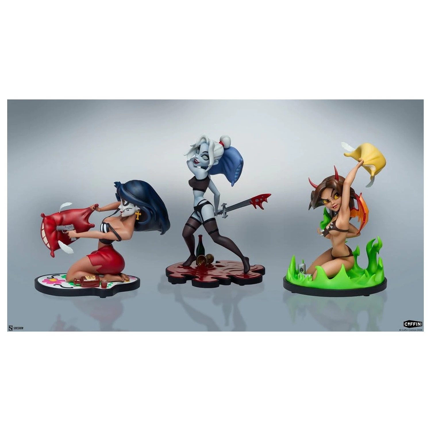 Coffin Comics Designer Statuen Set Sleepover In Hell Produktfoto