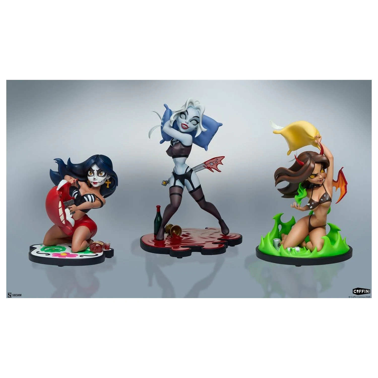 Coffin Comics Designer Statuen Set Sleepover In Hell Produktfoto