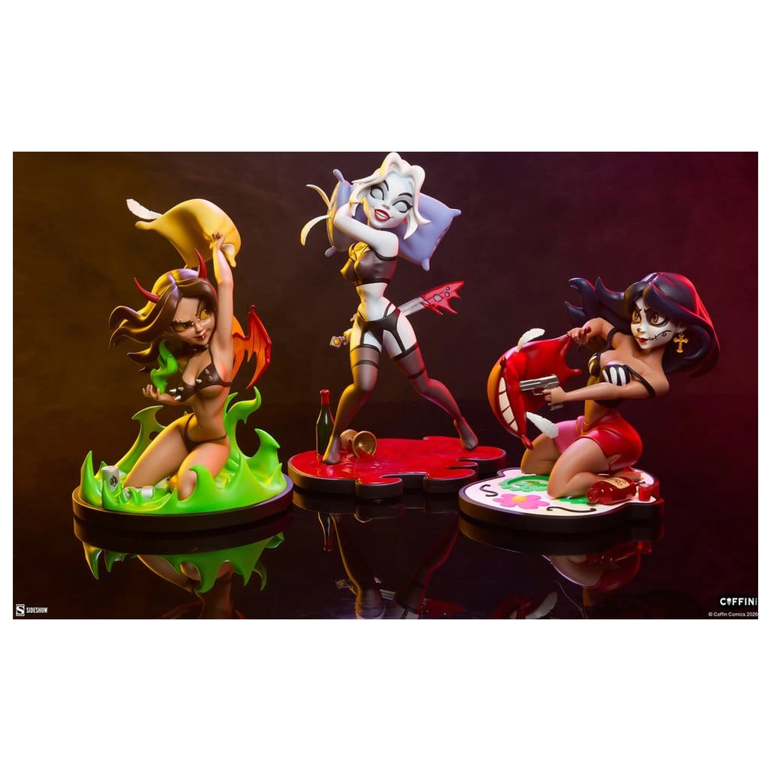 Coffin Comics Designer Statuen Set Sleepover In Hell Produktfoto