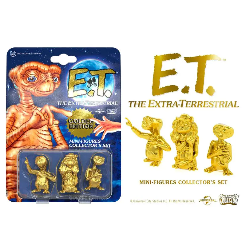 E.T. the Extra-Terrestrial Collector's Set Mini Figuren 3er-Pack Golden Edition 5 cm Produktfoto