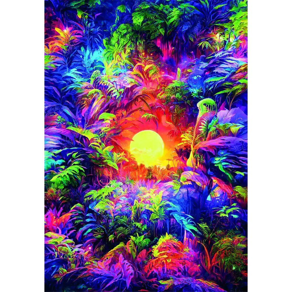 Color Boom Psychedelic Jungle Sunrise Puzzle 500St Produktfoto