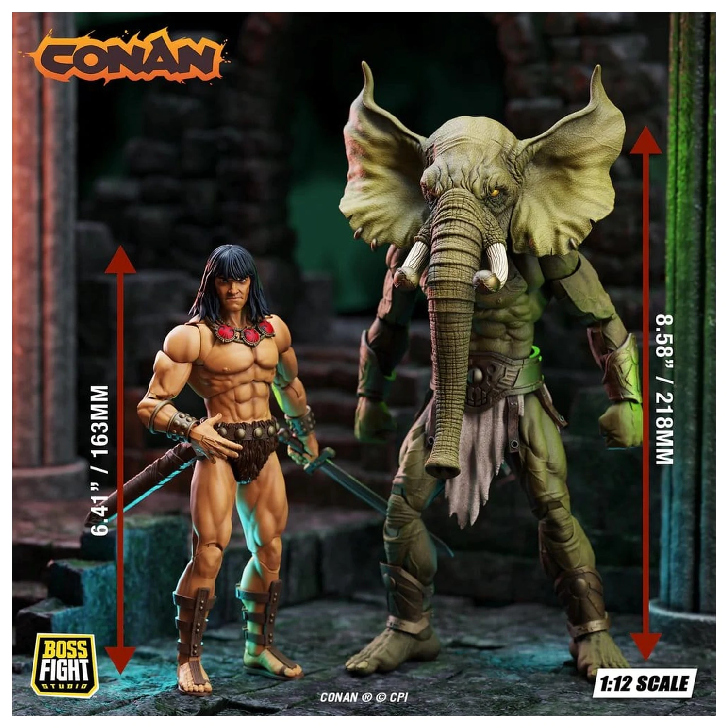 Conan the Barbarian Epic H.A.C.K.S. Action-Figuren The Tower of the Elephant Set: Young Conan und Yag Kosha Produktfoto