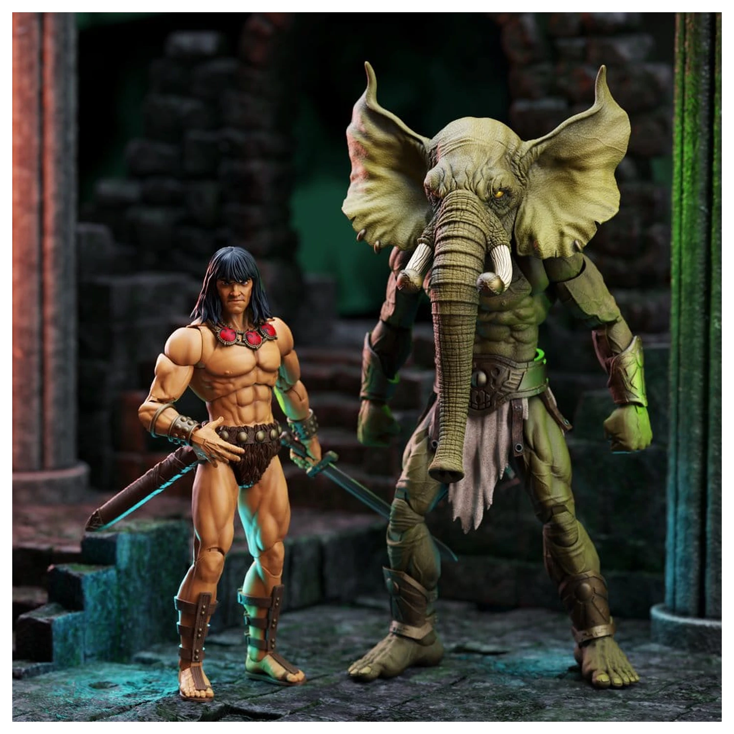 Conan the Barbarian Epic H.A.C.K.S. Action-Figuren The Tower of the Elephant Set: Young Conan und Yag Kosha Produktfoto