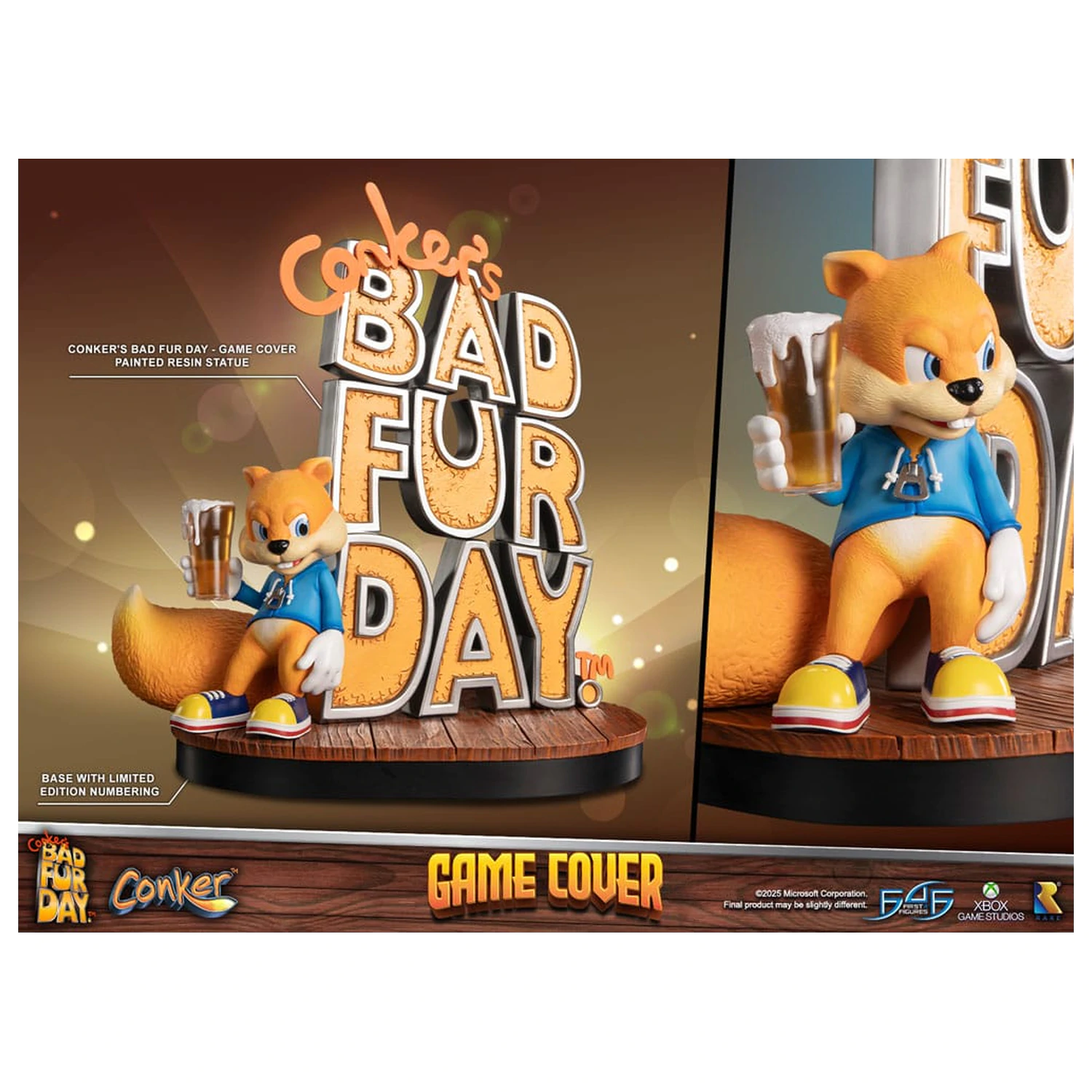 Conker´s Bad Fur Day Statue Spiel Cover Exklusive Edition 45 cm Produktfoto