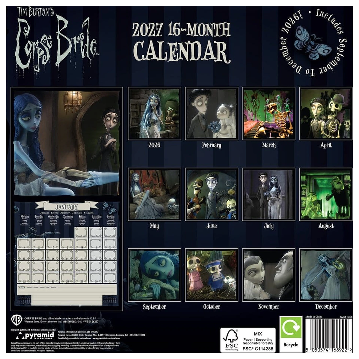 Corpse Bride Kalender 2027 30 x 30 cm Produktfoto