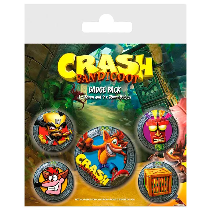 Crash Bandicoot Ansteck-Buttons 5er-Pack Pop Out termékfotó