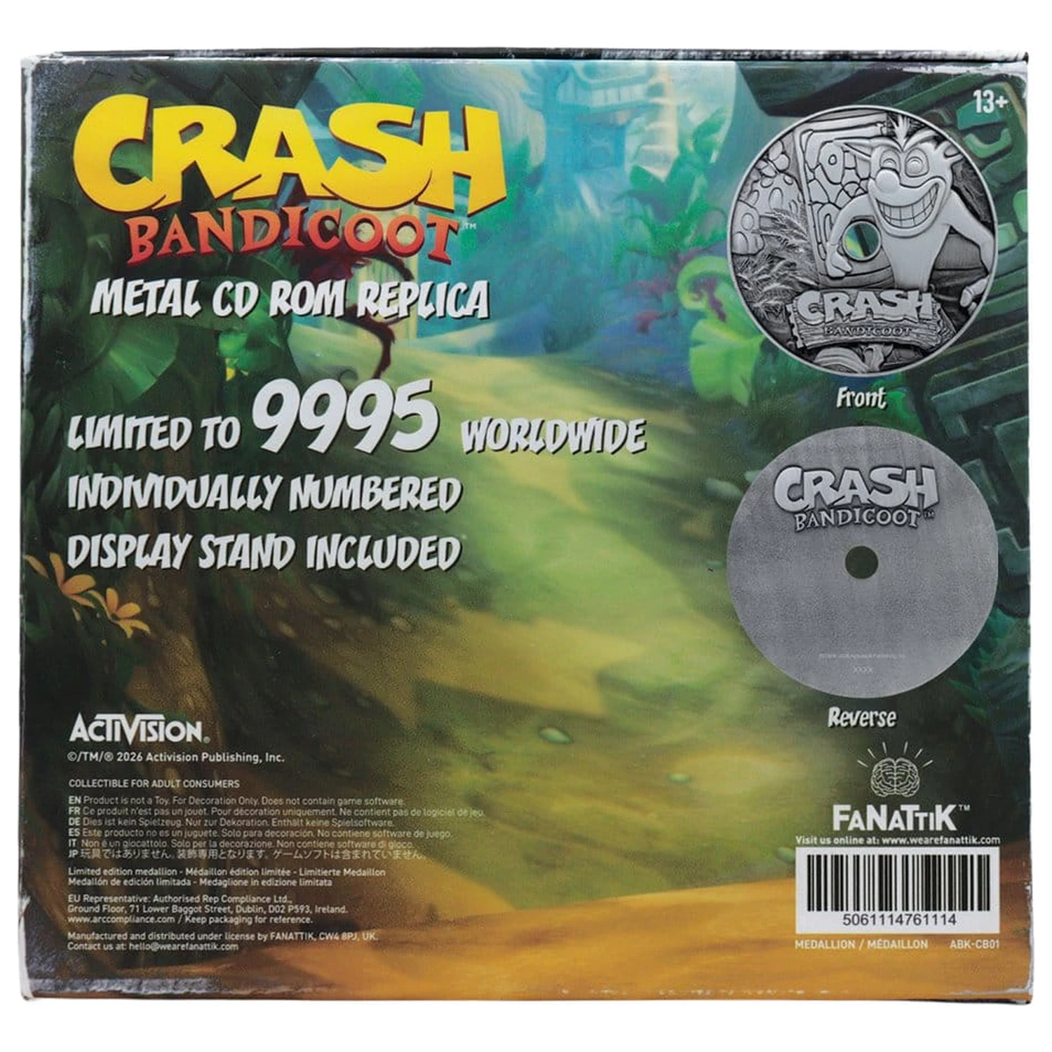 Crash Bandicoot Nachbildung Metall CD-ROM Sammlerstück Limitierte Auflage 11 cm Produktfoto