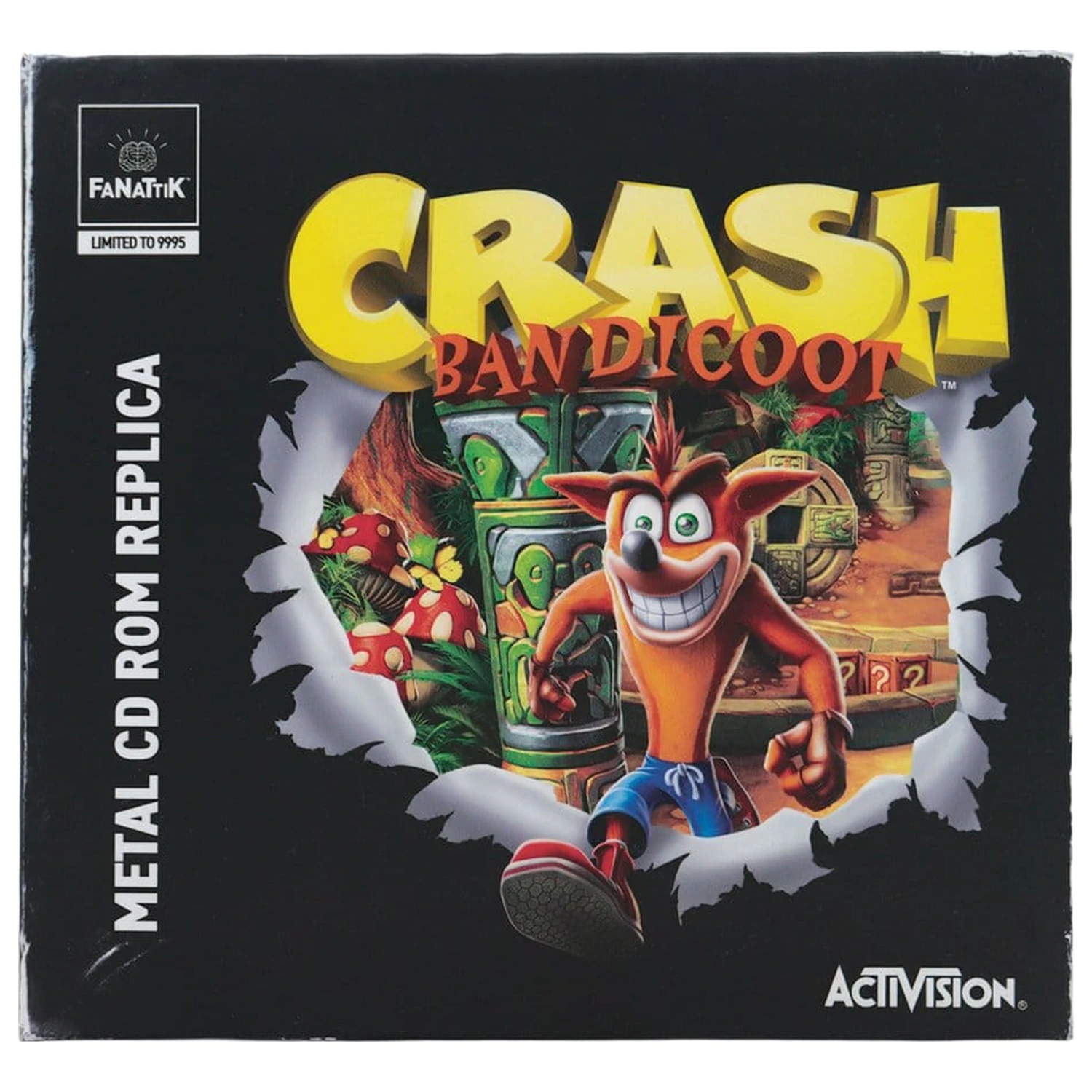 Crash Bandicoot Nachbildung Metall CD-ROM Sammlerstück Limitierte Auflage 11 cm Produktfoto