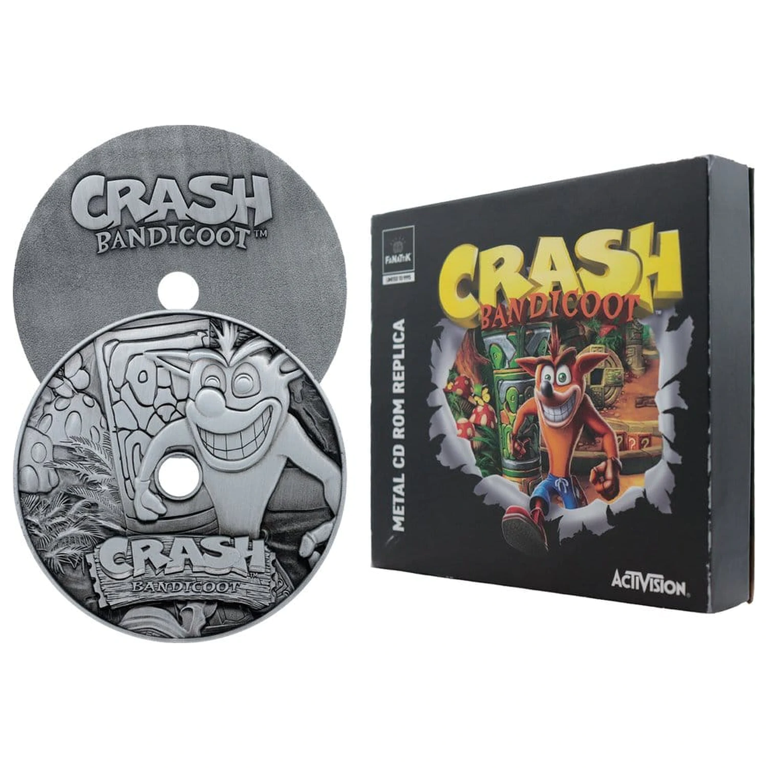 Crash Bandicoot Nachbildung Metall CD-ROM Sammlerstück Limitierte Auflage 11 cm Produktfoto