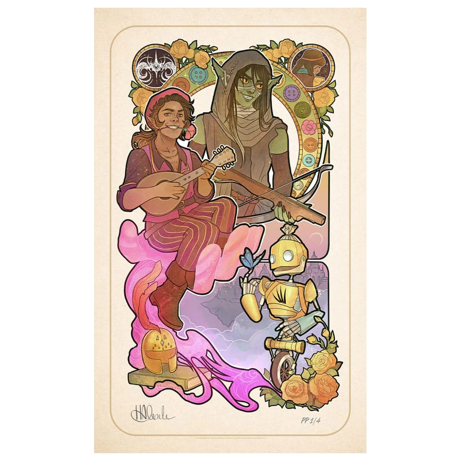 Critical Role Art Print Sam Riegel: 10th Anniversary Art Nouveau Illustrations 46 x 28 cm - ungerahmt Produktfoto