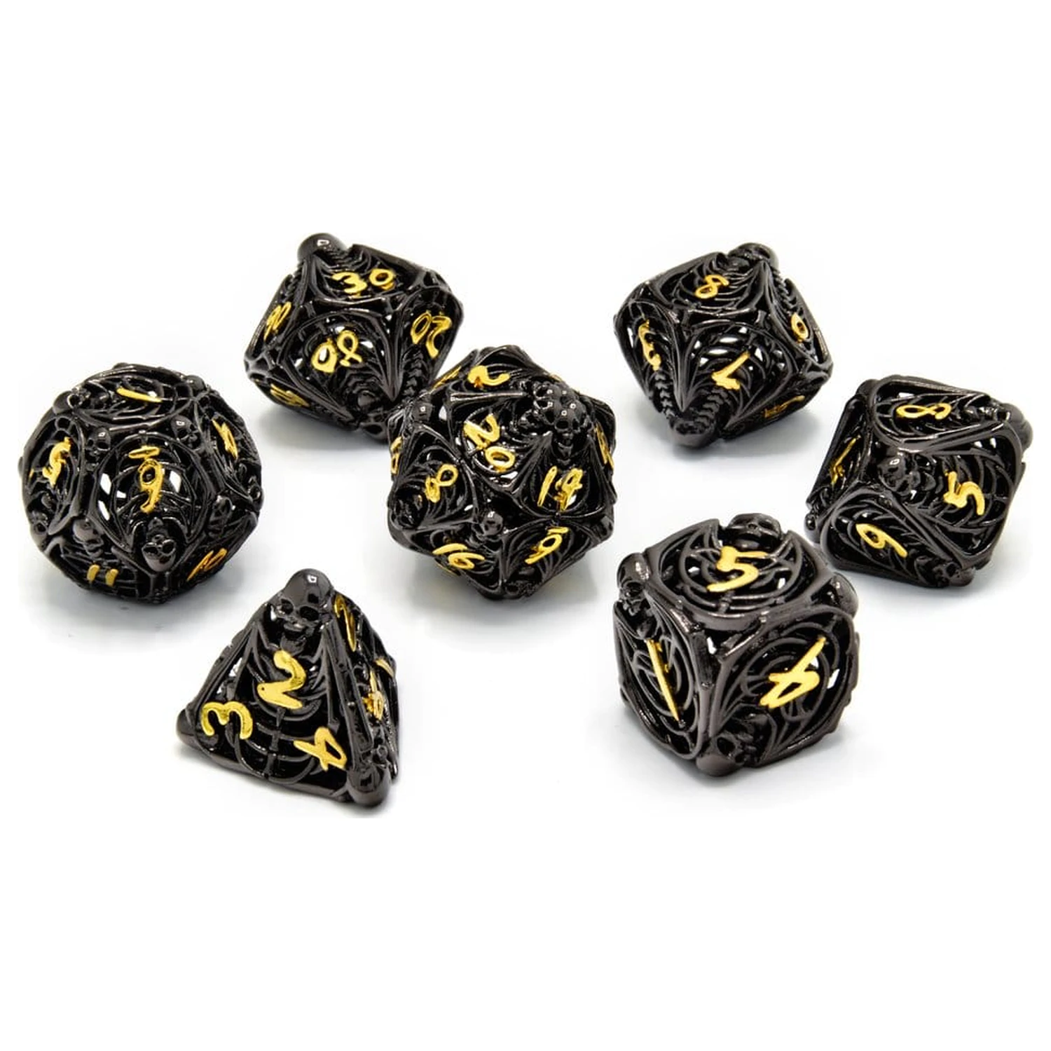 CritStones Hohlmetall Würfel-Set Soulreaper Gold Produktfoto