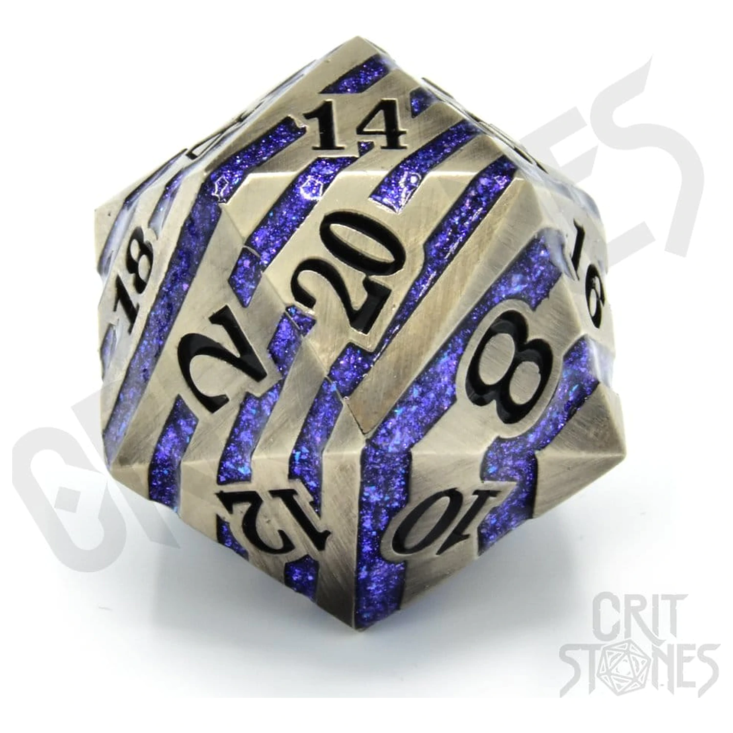 CritStones Metallwürfel D20 Engraved Elder 3 cm Produktfoto