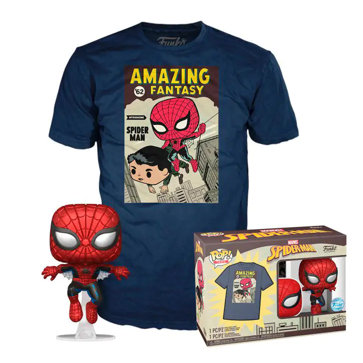 Marvel POP! & Tee Vinyl Figur & T-Shirt Set Spiderman Comic Cover termékfotó