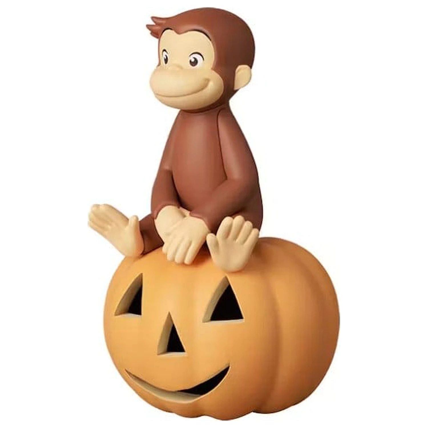 Curious George UDF Mini Figur mit Kürbis 6 cm Produktfoto