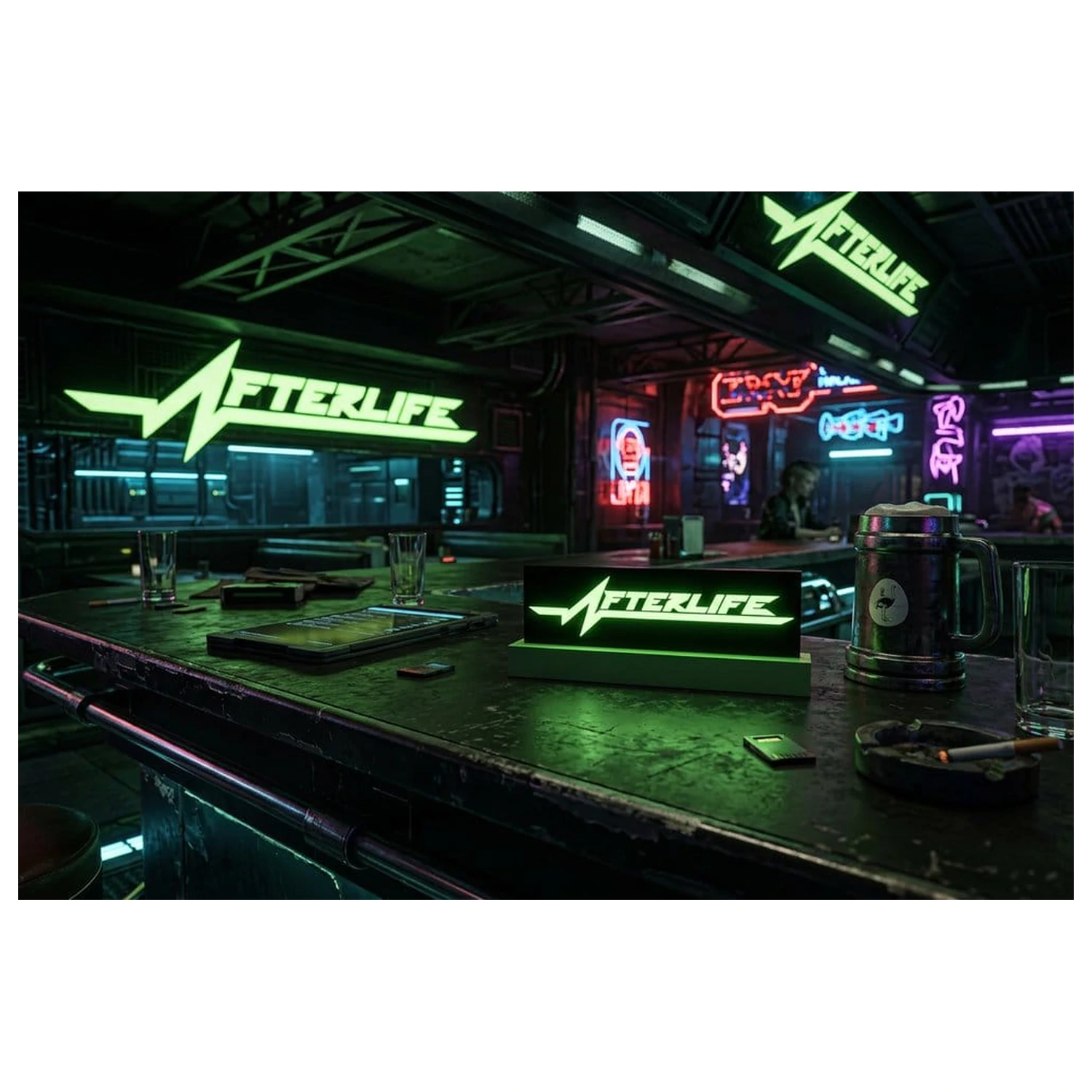 Cyberpunk 2077 Logo Light Afterlife Produktfoto