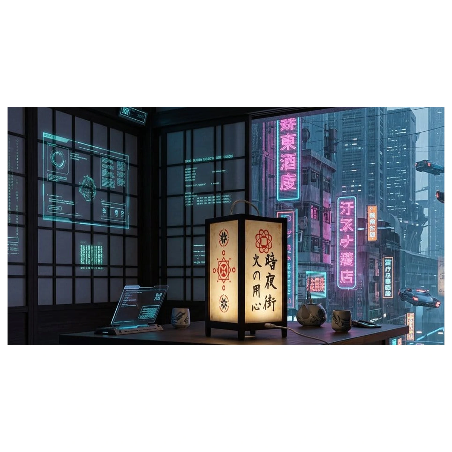 Cyberpunk 2077 Laterne 25 cm Produktfoto